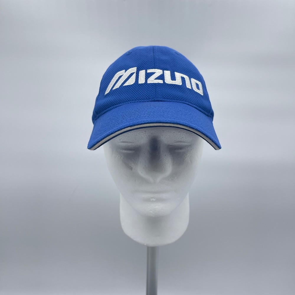 Mizuno‎ Flexfit One Size Blue Baseball Hat Performance Mesh Embroidered Cap